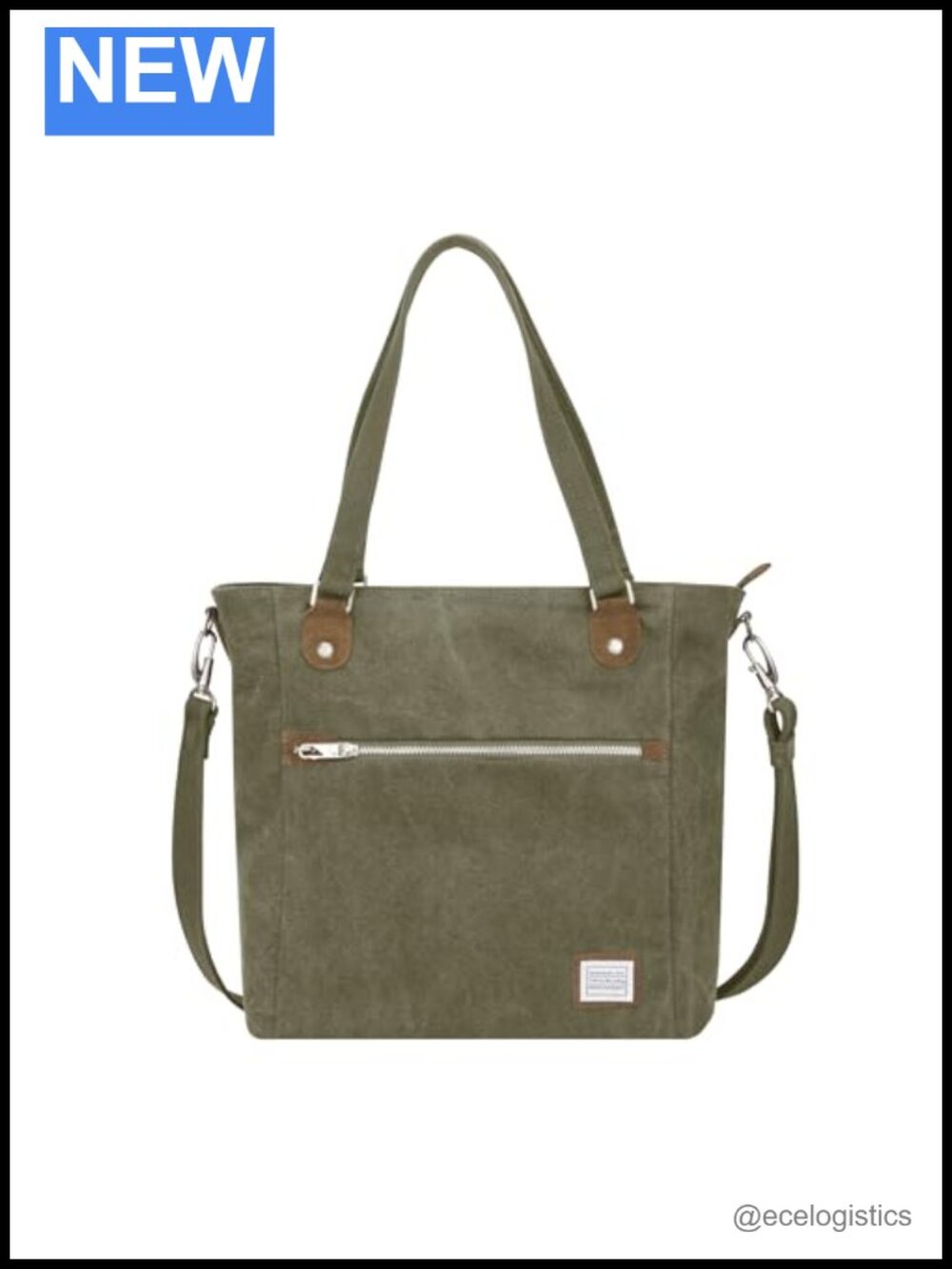 Anti-Theft Heritage Tote with RFID Protection, Cotton Canvas & Suede Trim,